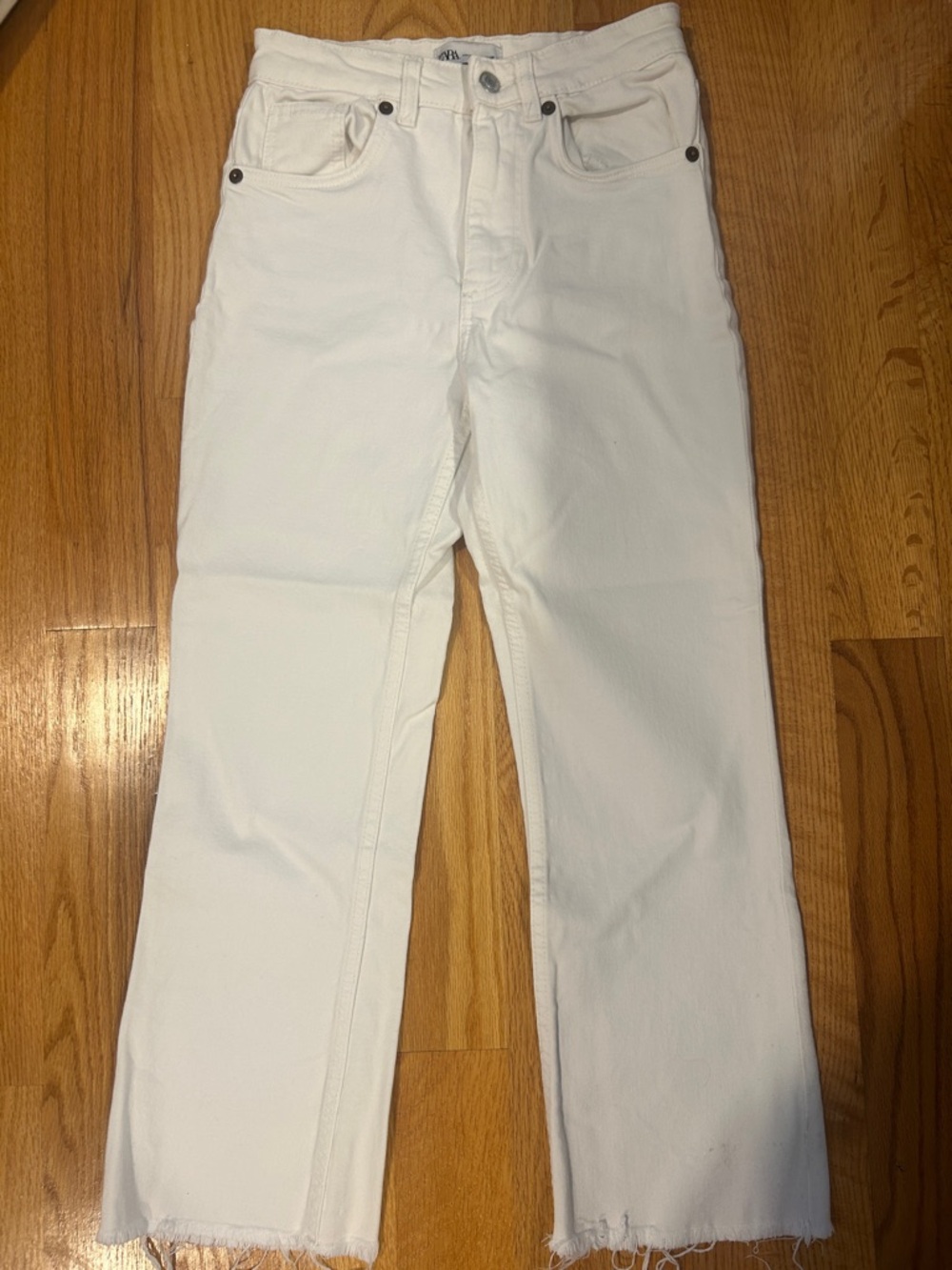 White Straight-Leg Jeans
